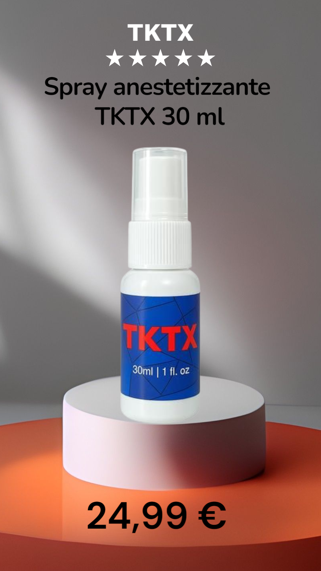 Spray anestetizzante per tatuaggi TKTX anestetico blu azione rapida