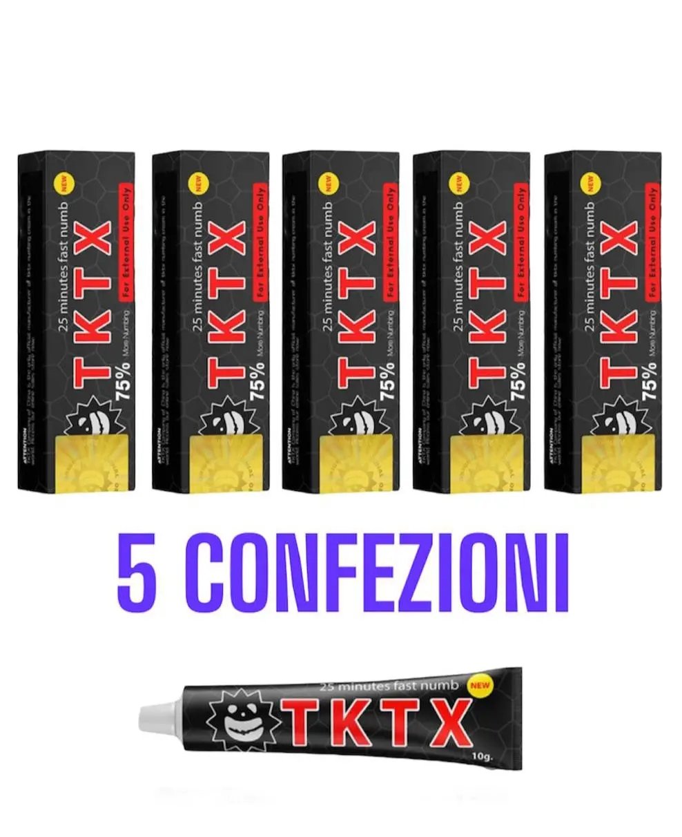 5 pezzi crema TKTX nera 75% Crema per seduta Tatuaggio 10g