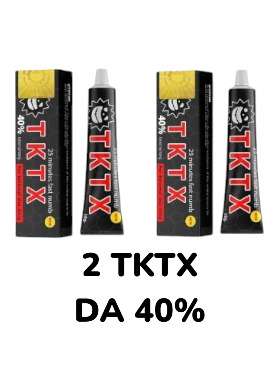 TKTX da 40% Crema per tatuaggi pircing labbra laser sopracciglia 2 confezioni