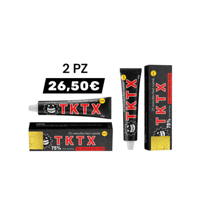 Crema anestetizzante per Tatuaggio 2pz TKTX 75% nera sopracciglia pircing 10g