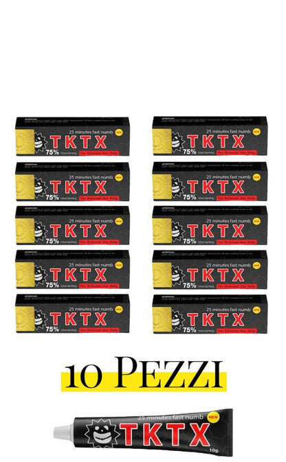 TKTX Crema anestetica per tatuaggio, 10 Pezzi, crema anestetizzante per tatuaggi, trucco permanente, rimozione del tatuaggio, tubo da 10g tktx company